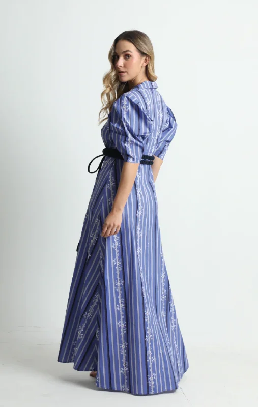 Caroline Maxi Dress in Bamboo Blue