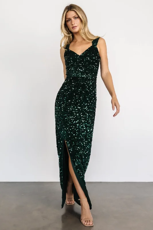 Marilyn Sequin Maxi Gown | Emerald