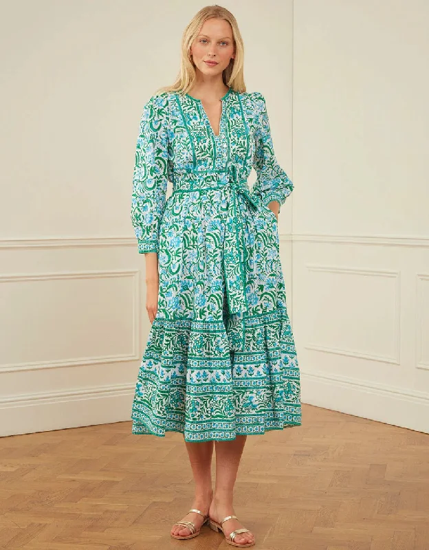 Prairie Dress in Aqua Mix