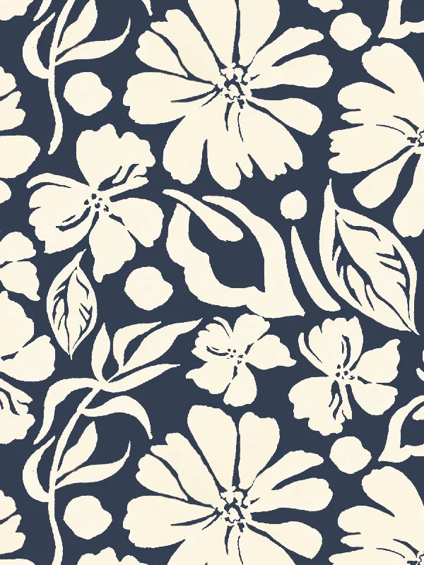 The Kris Dress | Navy Flower Power