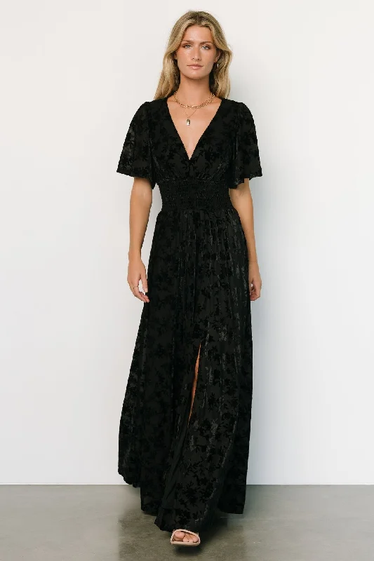 Veronica Velvet Maxi Dress | Black