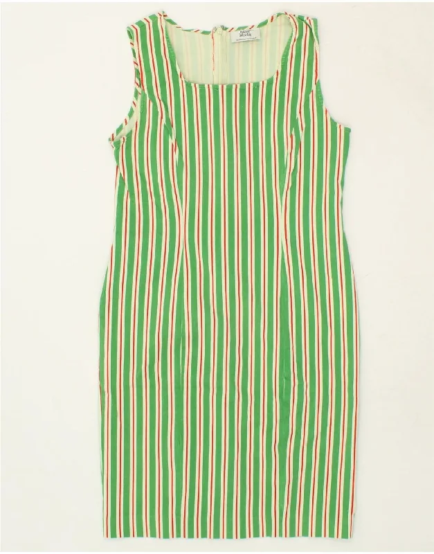 ALBA MODA Womens Sleeveless Sheath Dress UK 12 Medium  Green Striped