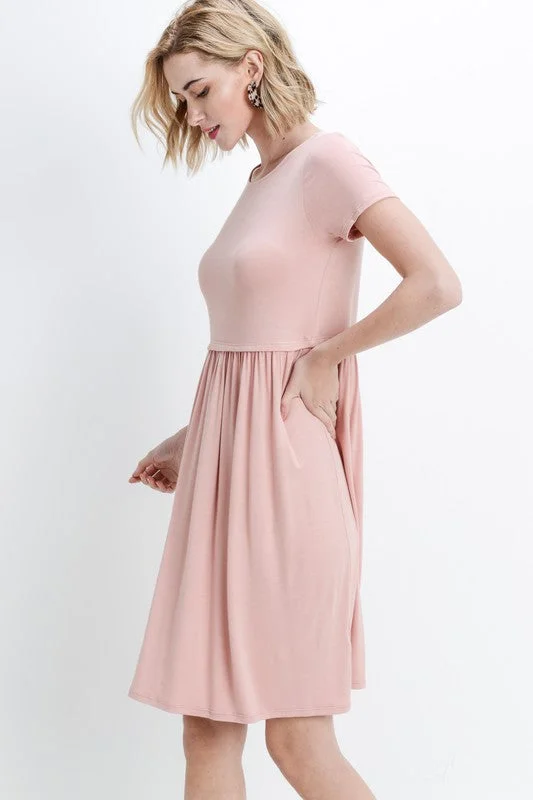 Bailey Loose Shift Dress in Dusty Pink