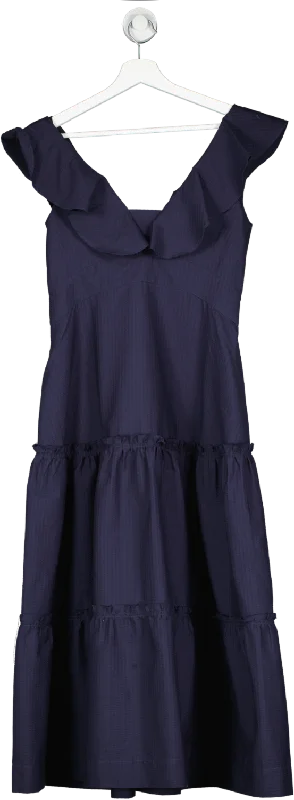 bamford Blue Cascade Dress UK S