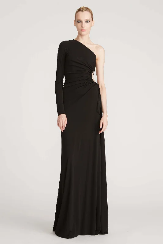 Bay Matte Jersey Gown - Black