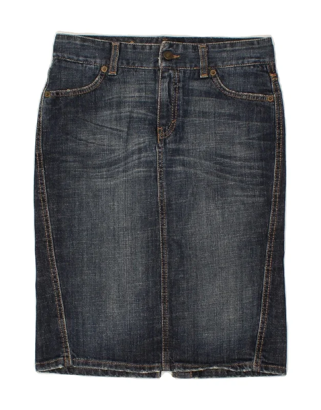 BENETTON Womens Denim Skirt EU 40 Medium W30 Blue Cotton