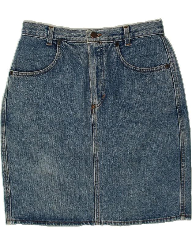 BENETTON Womens Denim Skirt IT 46 Large W32 Blue Cotton