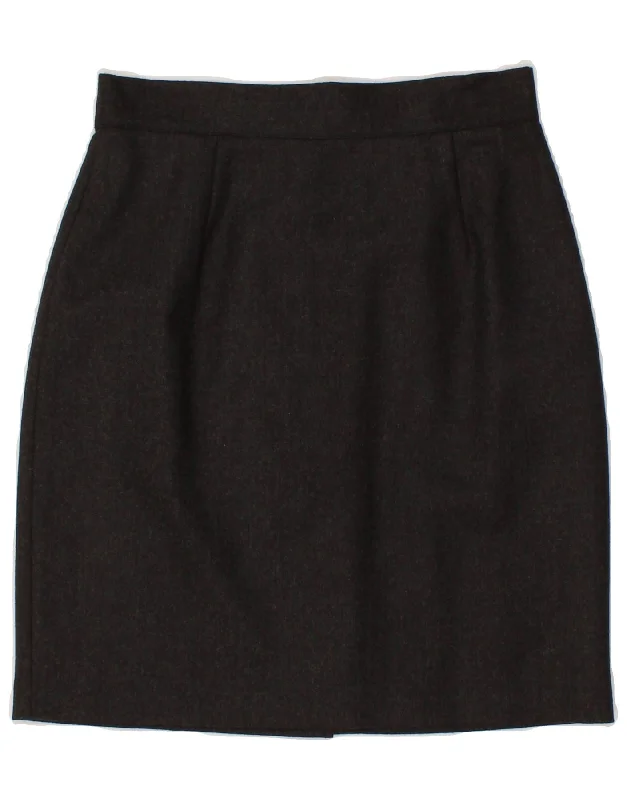 BENETTON Womens Straight Skirt IT 42 Medium W28  Grey Acetate