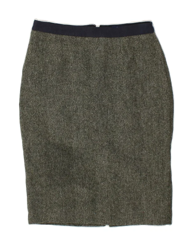 BODEN Womens Pencil Skirt UK 8 Small W28  Grey Herringbone Wool