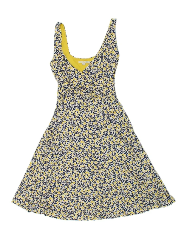 BODEN Womens Sleeveless A-Line Dress UK 10 Small Multicoloured Spotted