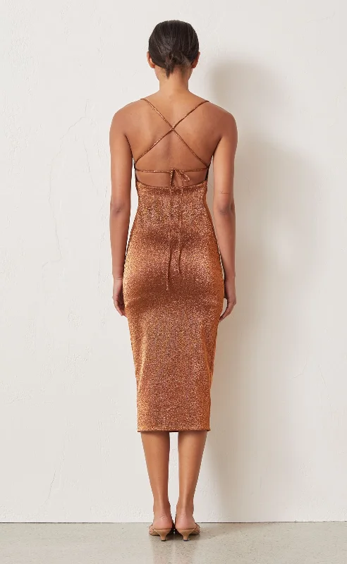 Bronze Baby Midi Dress - Copper