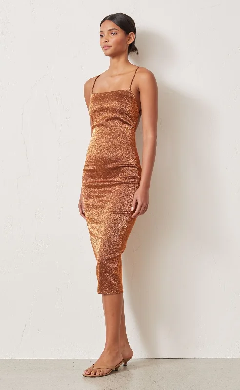 Bronze Baby Midi Dress - Copper