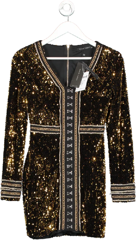 Cari's Closet Metallic embellished Sequin Mini Dress UK 6