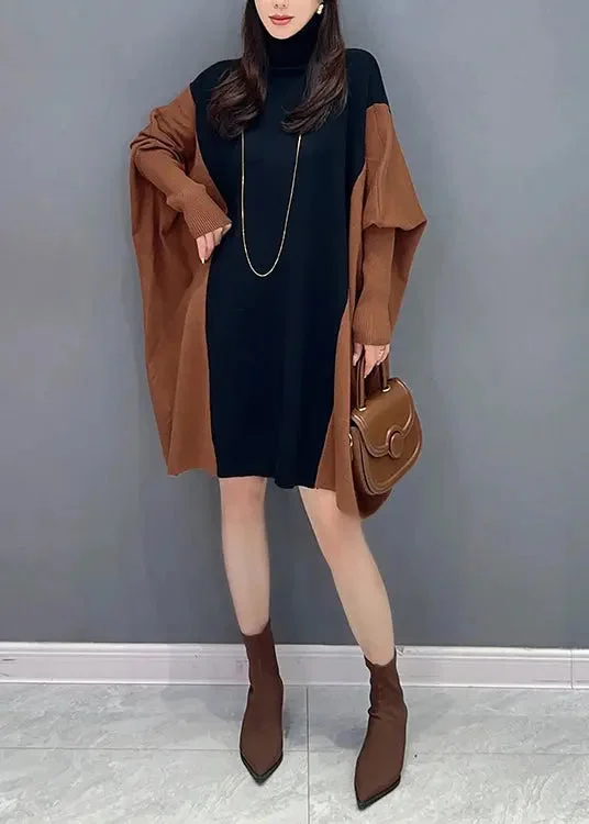 Cotton Mid Dress Batwing Sleeve