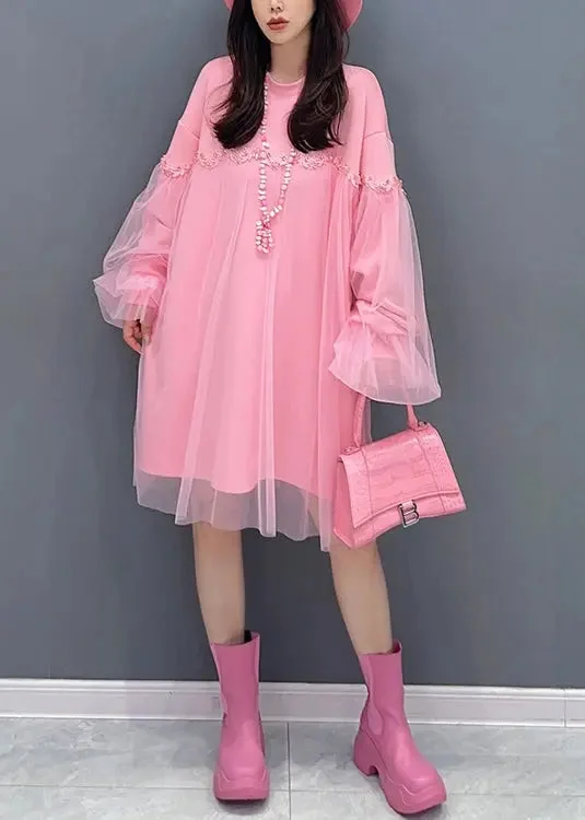 Casual Tulle Cotton Mid Dresses Fall