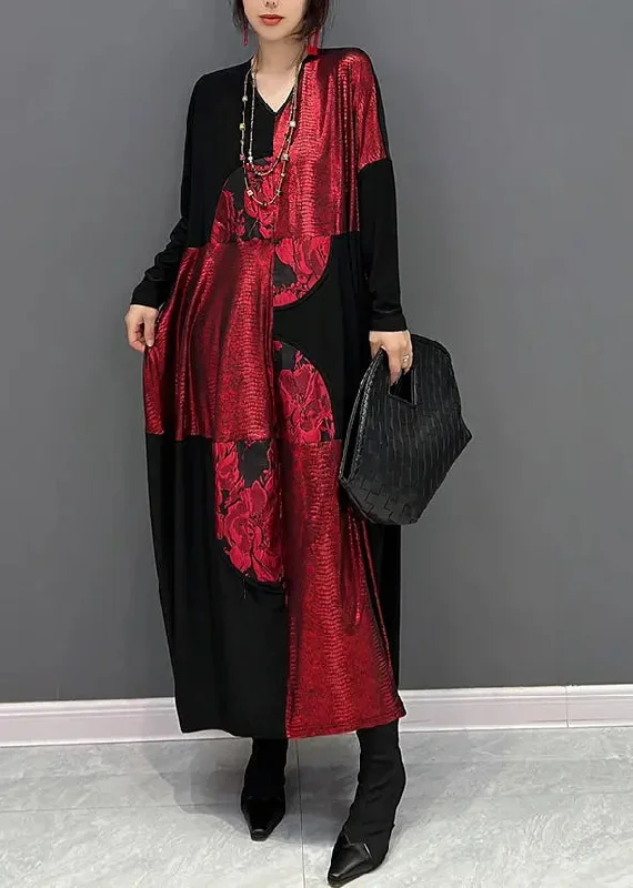 Print Cotton Long Dress Fall