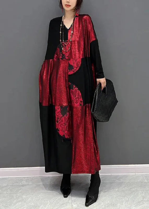 Print Cotton Long Dress Fall