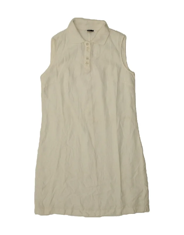 COLMAR Womens Sleeveless Polo Dress IT 42 Medium White