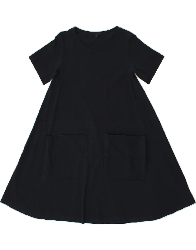 COS Womens A-Line Dress UK 6 XS Navy Blue Cotton