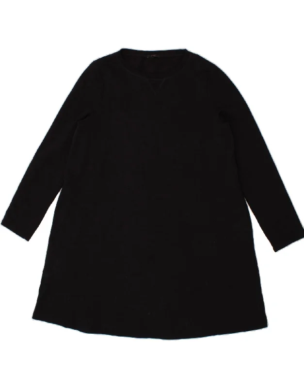 COS Womens Long Sleeve Jumper Dress UK 16 Large Black