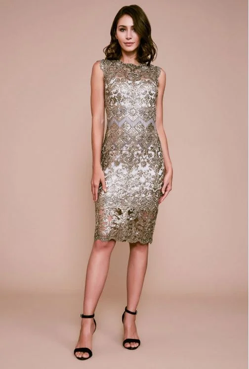 Delta Sleeveless Sequin Embroidered Dress - Smoke Grey