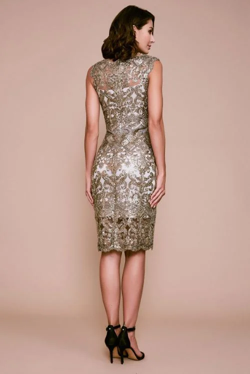 Delta Sleeveless Sequin Embroidered Dress - Smoke Grey