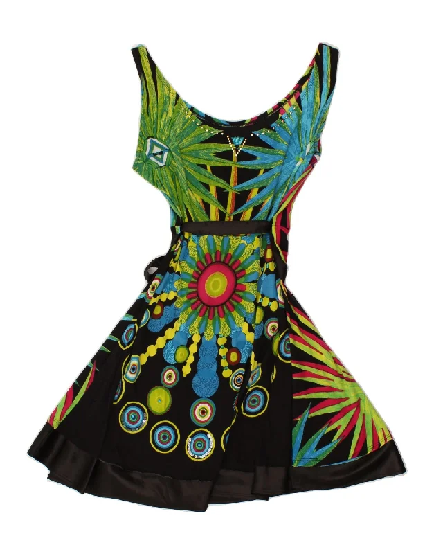 DESIGUAL Womens Abstract Pattern A-Line Dress UK 18 XL Multicoloured