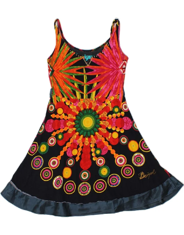 DESIGUAL Womens Sleeveless Sundress UK 12 Medium Multicoloured Floral