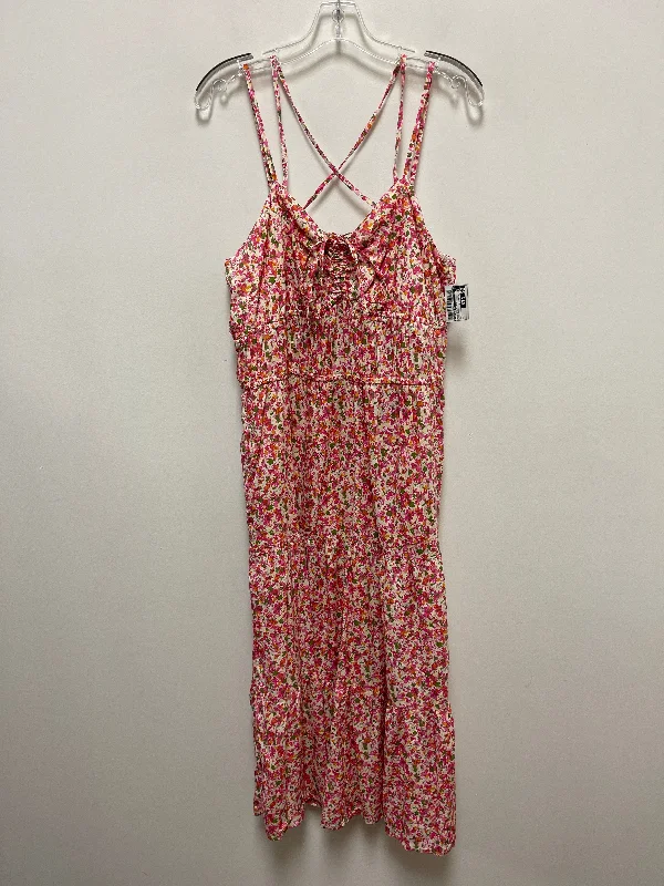 Dress Casual Maxi By Time And Tru In Floral Print, Size: L