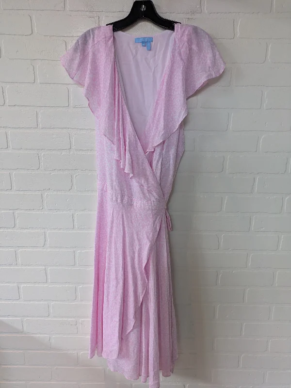 Dress Casual Midi By Draper James In Pink & White, Size: Xxl