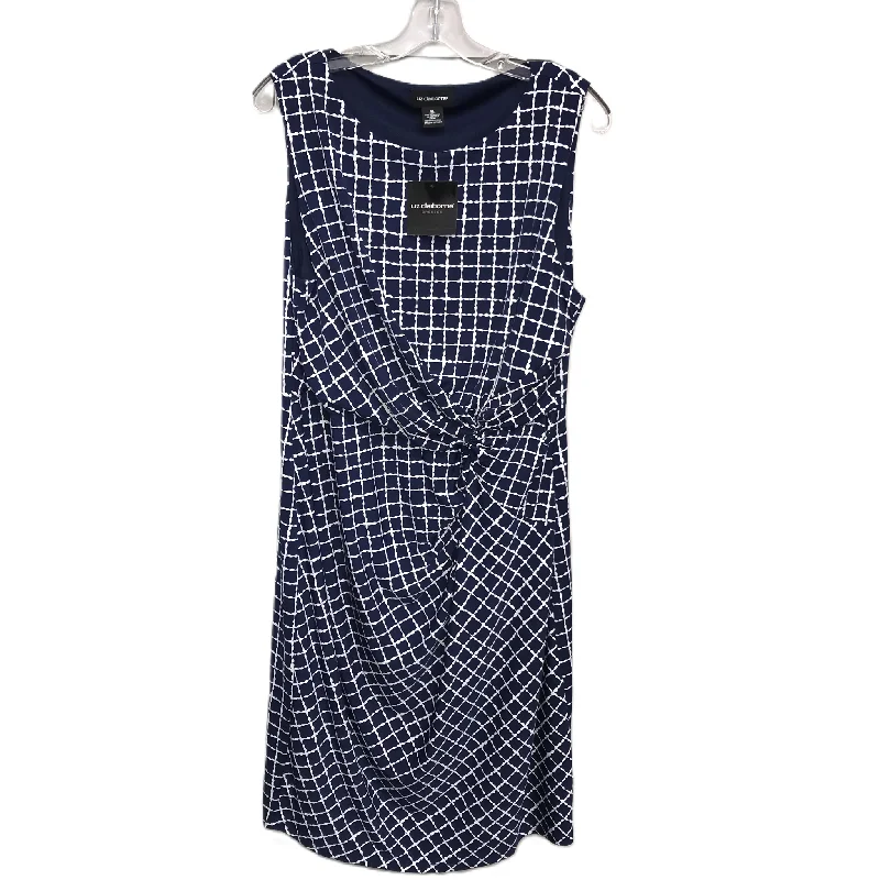 Dress Casual Midi By Liz Claiborne In Navy, Size: Xl