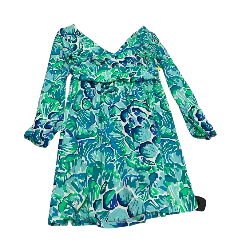 Dress Designer By Lilly Pulitzer In Blue & Green, Size: L