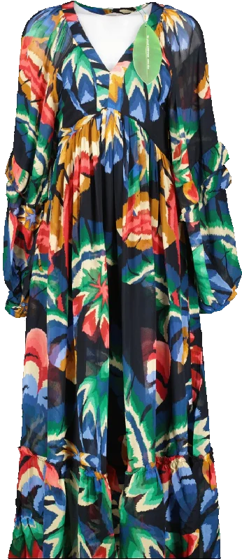 Farm Rio Multicoloured Chevron Forest Maxi Dress BNWT UK XS