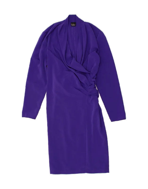 FIORELLA RUBINO Womens Long Sleeve Maxi Dress UK 14 Large Purple Polyester