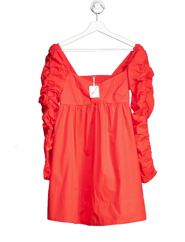 Free People Red Lindsay Rose Babydoll Dress UK S