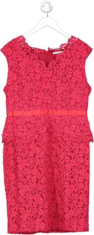 Gina Bacconi Red Floral Lace Dress UK 18