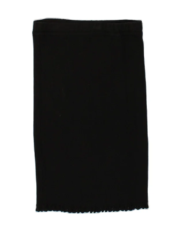 ICEBERG Womens Knit Midi Skirt IT 42 Medium W28 Black