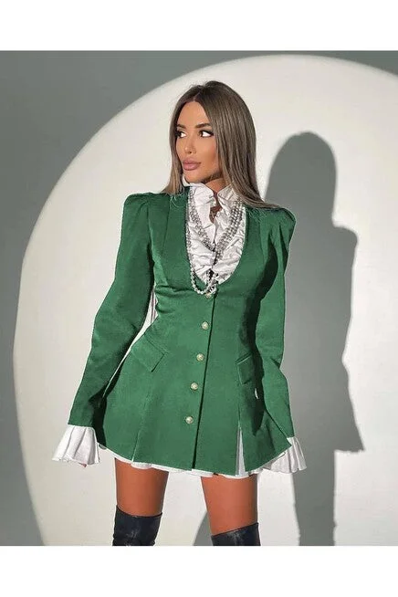 Jacket Dress with Inner Satin Shirt - Shirt is combined set REF : P00024381