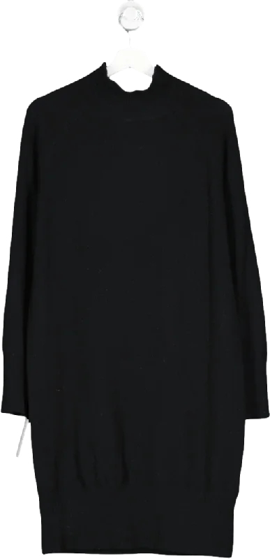 Jardin des Orangers Black High Neck Cashmere Dress One Size