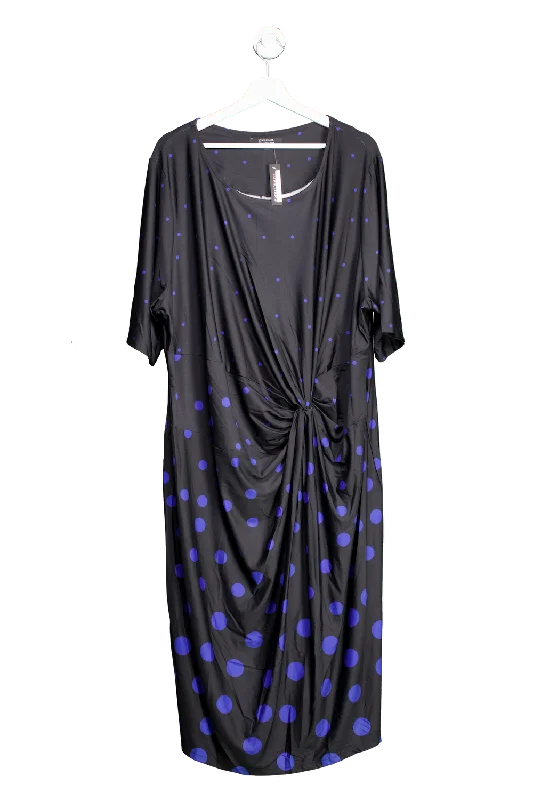 JD Williams Black And Blue Twisted Midi Dress UK 32