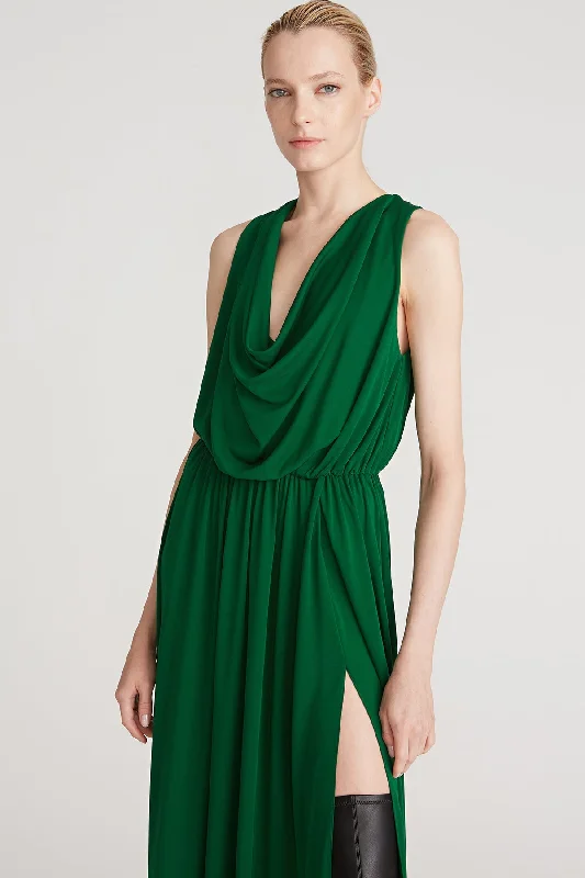 Karina Matte Jersey Gown - Jade