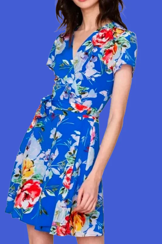 Kennedy Silk Dress - Royal Floral