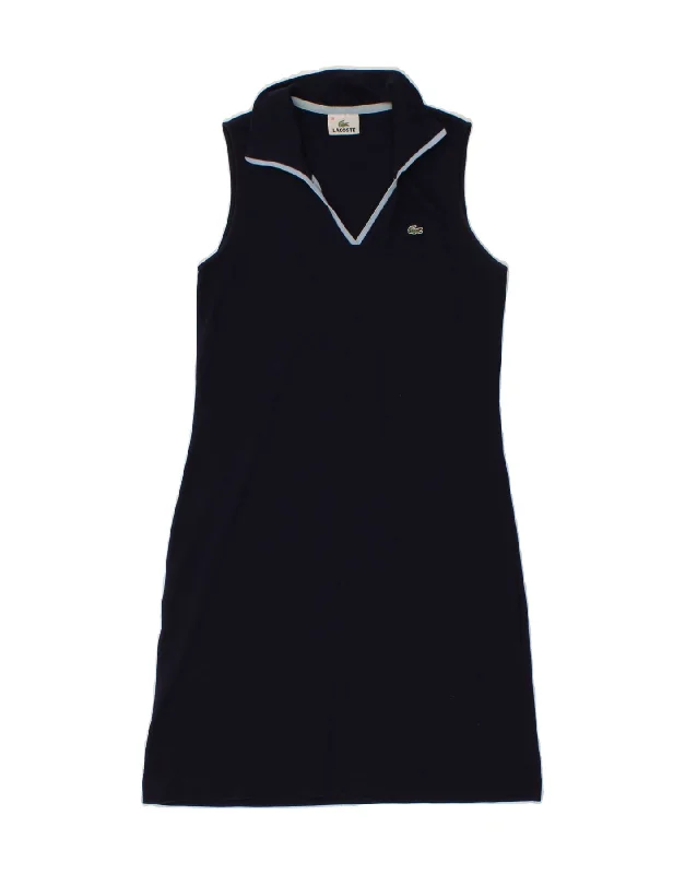 LACOSTE Womens Sleeveless Polo Dress Size 38 Medium  Navy Blue Cotton