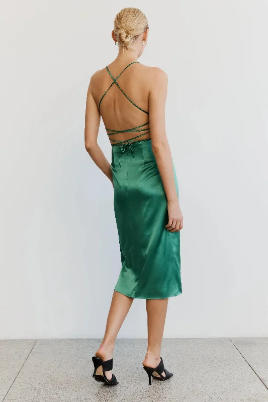 Loose Ends Midi Dress - Emerald