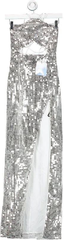 Majorelle Metallic Jovanna Sequin Embellished Gown UK XXS