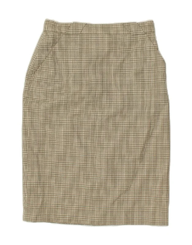 MARELLA Womens Straight Skirt UK 14 Medium Beige Check Wool