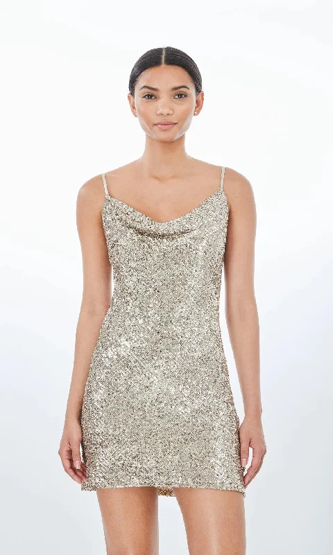 Maris Sequin Dress - Pale Gold