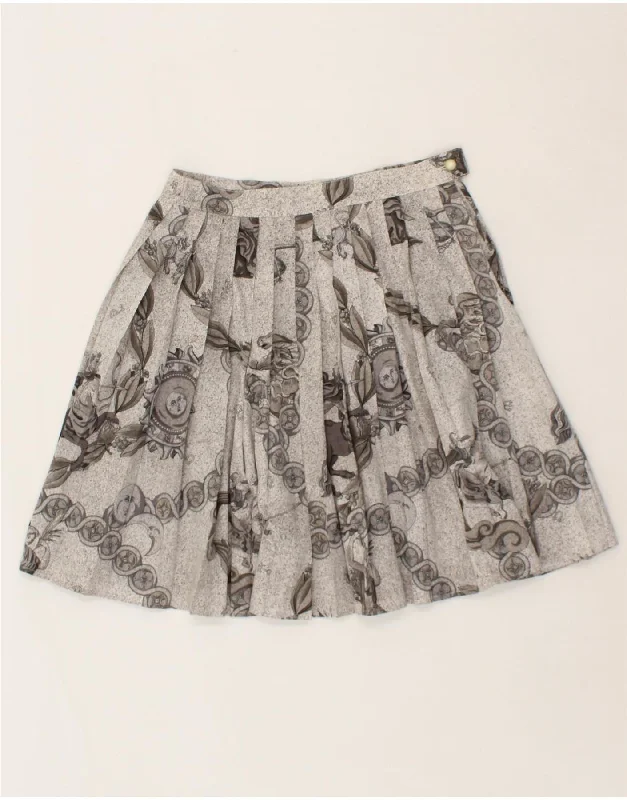 MAX & CO. Womens Abstract Pattern Mini Pleated Skirt W26 Small  Grey