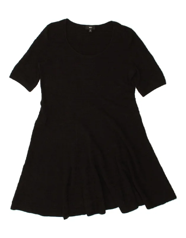 MOSSIMO Womens Jumper Dress UK 20 2XL Black Acrylic