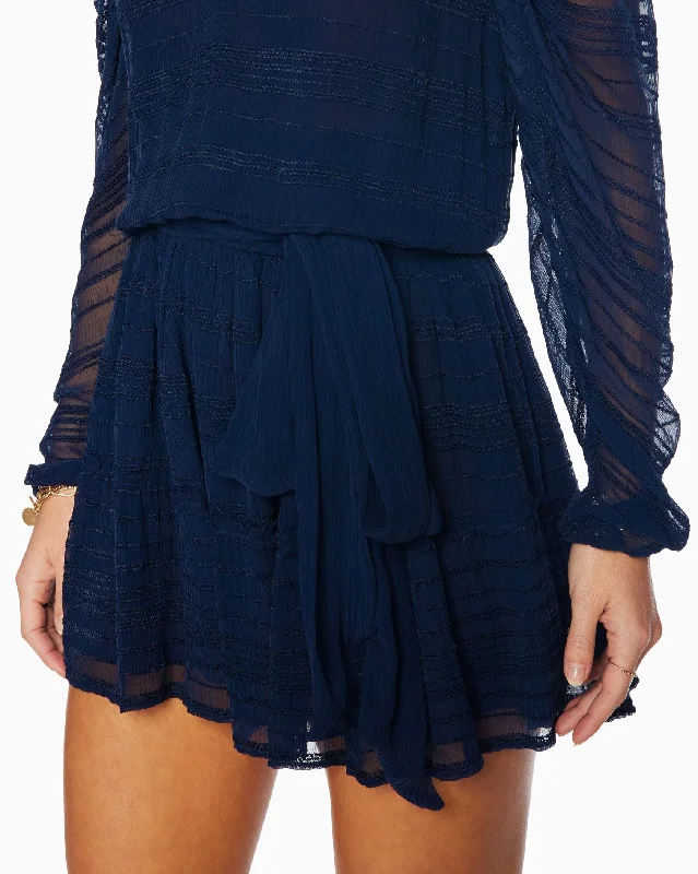 Parker Tiered Mini Dress - Navy